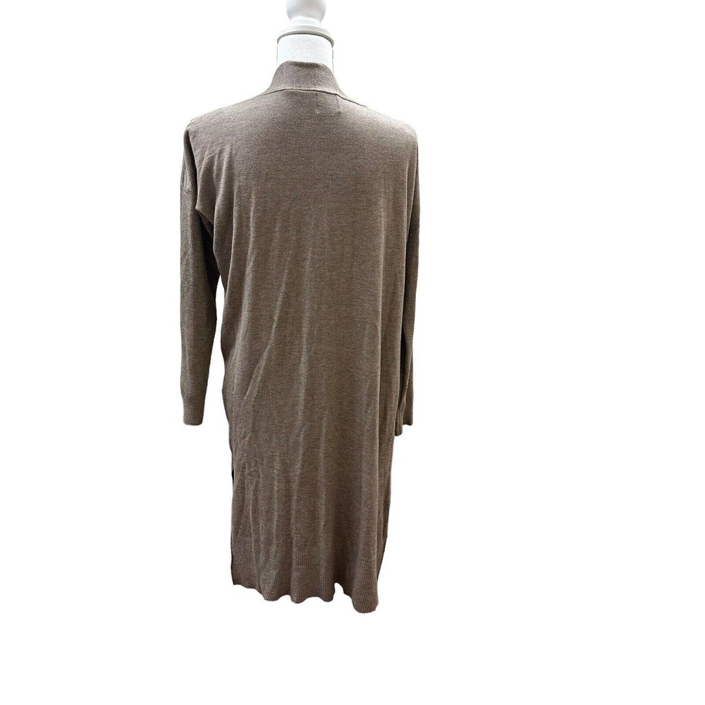 Luna Ivy Womens Tan/ Beige Pockets Long Sleeve Sweater Cardigan Size SMALL COZY - Picture 2 of 5